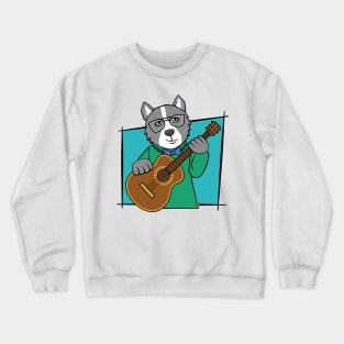 Grey Dog Guitar Music Crewneck Sweatshirt